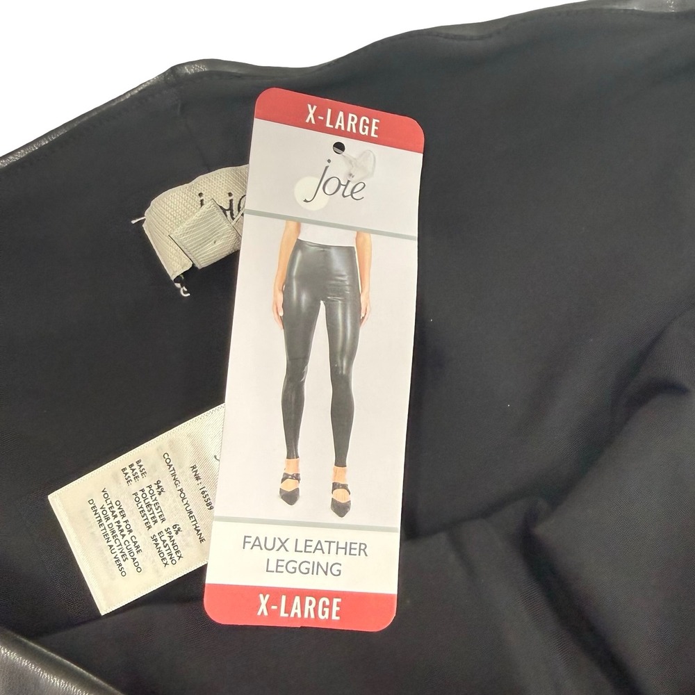 Joie Faux Leather Leggings XL Black High‎ Rise Contemporary Fit NWT $198